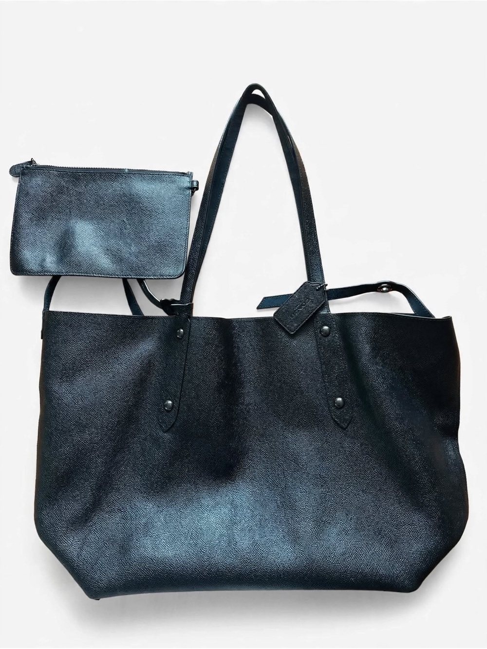 Coach Black Leather Tote with Matching Wristlet